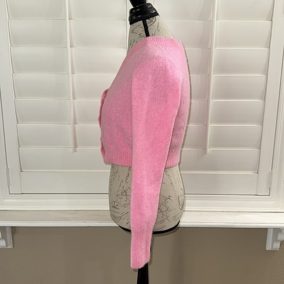 White + Warren Cashmere Featherweight Button Cardigan Pink - Picture 3 of 10